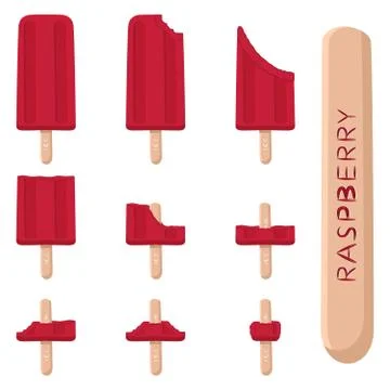 Vector illustration logo for natural raspberry ice cream Stock Illustration