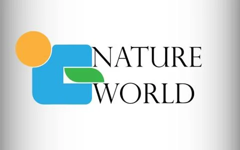 Vector illustration of a logo from an orange circle, a blue figure and a gree Stock Illustration