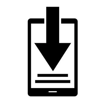Vector illustration, logo, phone icon, smartphone and mobile download. Stock Illustration