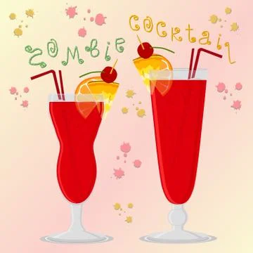 Vector illustration logo for red alcohol cocktails Illustrazione stock