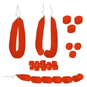 Vector illustration logo for set whole sausage Illustration