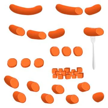 Vector illustration logo for set whole sausage Illustration