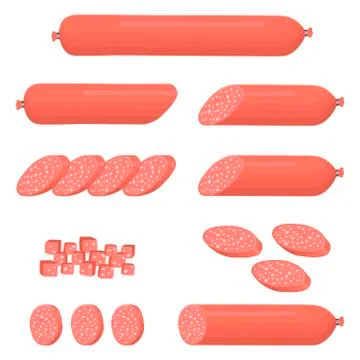 Vector illustration logo for set whole sausage Illustration