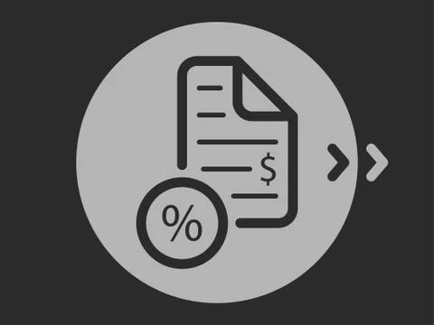 Vector illustration, the logo on the theme of taxes and interest Stock Illustration