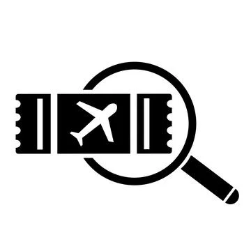 Vector illustration, logo, ticket search icon. Stock Illustration