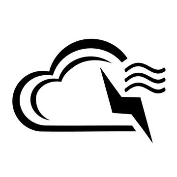 Vector illustration, logo, web cloud icon and lightning bolt. Stockillustratie