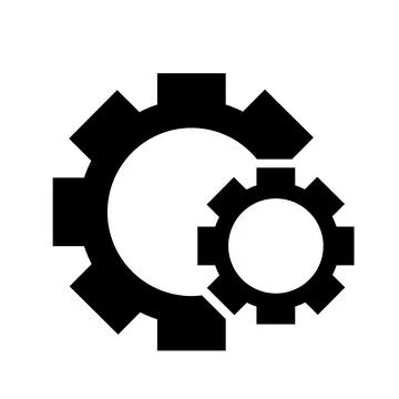 Vector illustration, logo, web icon two gears. Stock Illustration