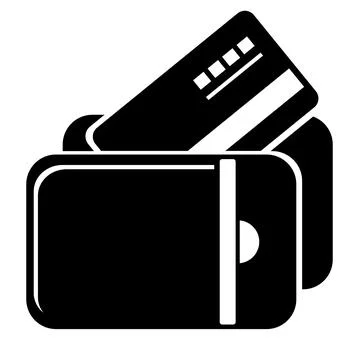 Vector illustration, logo web icon of bank cards and money wallet. Payment. Stock Illustration