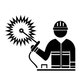 Vector illustration, logo, welding production icon. Stock Illustration