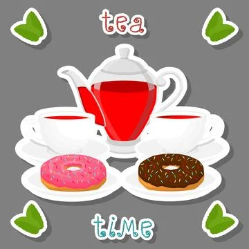Vector illustration logo for white ceramic cup Stock Illustration