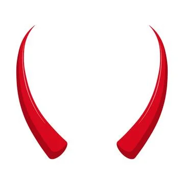 Vector illustration of long red devil horns. Stock Illustration