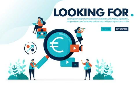 Vector illustration looking for jobs. People looking for high paying jobs. Fi Stock Illustration