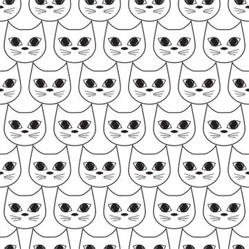 The vector illustration is a lot of white cats. Stock Illustration