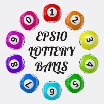 Vector illustration of lottery balls. sorted around text. Stock Illustration