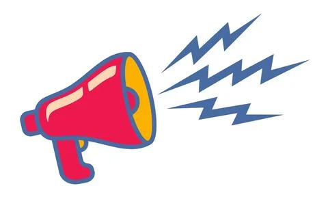 Vector illustration of loudspeaker in flat style. Retro icon of megaphone. Stock-Illustration