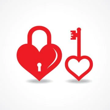 Vector Illustration of love lock and key design Stock Illustration