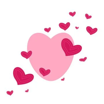 Vector illustration. Love theme. Isolated elements. Clipart. Delicate pink ra Stock Illustration