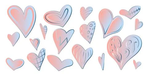Vector illustration. Love theme. Isolated elements. Clipart. Delicate pink ra Stock Illustration
