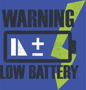 Vector illustration of low battery warning Stock Illustration