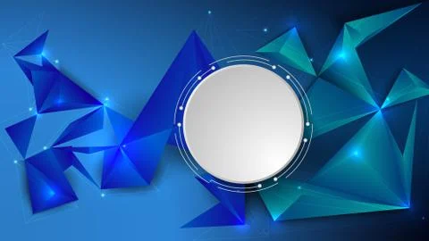 Vector illustration of a low poly, polygonal 3d design with colored triangles Stock Illustration