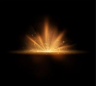 Vector illustration with luminous yellow glitter and transparent lighting Stock Illustration