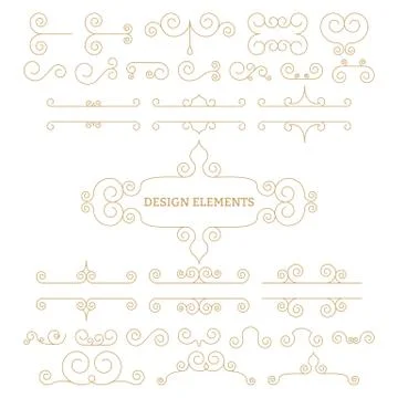 Vector illustration. Luxury linear design elements Stock Illustration