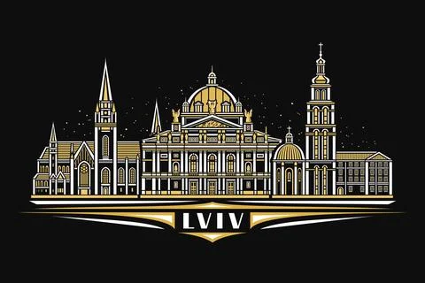 Vector illustration of Lviv Stock Illustration