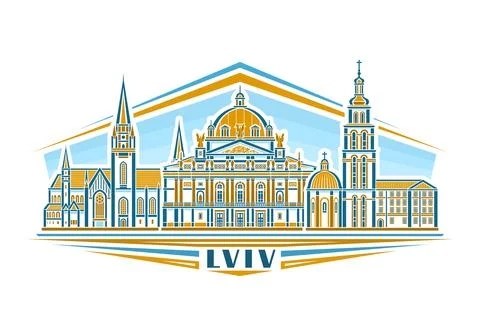 Vector illustration of Lviv Stock Illustration