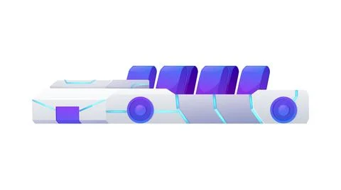 Vector illustration of machine with multiple seats for virtual reality attr.. Stock Illustration