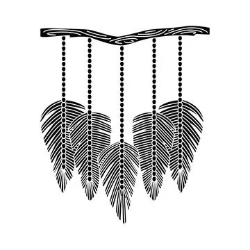 Vector illustration of macrame mural in boho style. Simple style Stock Illustration