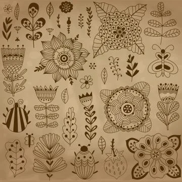 Vector Illustration made of flowers and herbs Stock Illustration