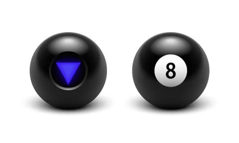 Vector illustration Magic 8 ball set. Eight. Isolated on a transparent checkered Stock Illustration