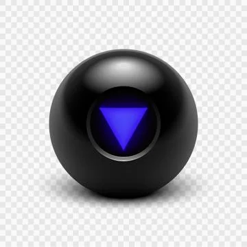 Vector illustration Magic 8 ball. Eight. Isolated on a transparent background. Stock Illustration