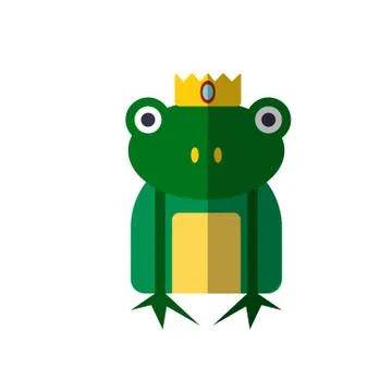 Vector illustration of magic frog from Princess fairy tails. Fairytale frog with Stock Illustration