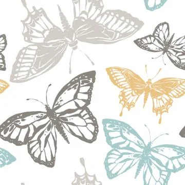 Vector illustration with magic hand drawn butterfly Stock Illustration