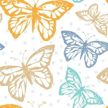 Vector illustration with magic hand drawn butterfly 库存插图