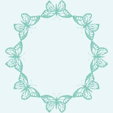 Vector illustration with magic hand drawn butterfly Illustrazione stock