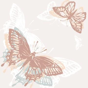 Vector illustration with magic hand drawn butterfly イラスト素材