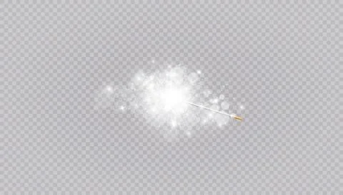 Vector illustration of magic wand. Isolated on white transparent background Illustrazione stock