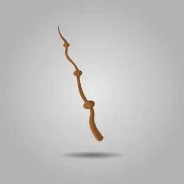 Vector illustration of magic wand. Isolated on gray background. Stock Illustration