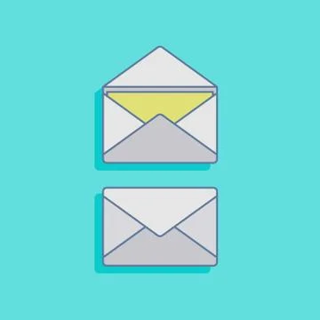Vector illustration with mails in flat style design Stock Illustration