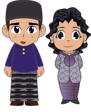 Vector illustration of  MalaysiaCostume Stock Illustration