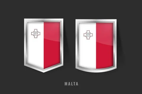 Vector Illustration of MALTA Label Logo. MALTA Badge Sign MALTA With Flag, .. Stock Illustration