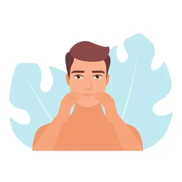 Vector Illustration of a Man After Shaving Stock Illustration