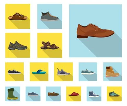 Vector illustration of man and foot sign. Collection of man and wear stock Stockillustratie
