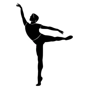 Vector illustration with man ballet dancer. Male body fit shadow shape isolat Ilustración de archivo