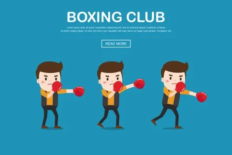 Vector illustration of man with boxing gloves. Stock Illustration