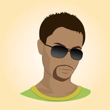 Vector illustration of a man with glasses. Stock Illustration
