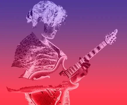 Vector illustration of man with guitar Stock Illustration