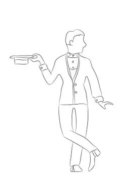 Vector illustration of a man with hat drawing lines Stock-Illustration